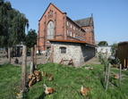 Freilaufende Hühner hinter Haus 4